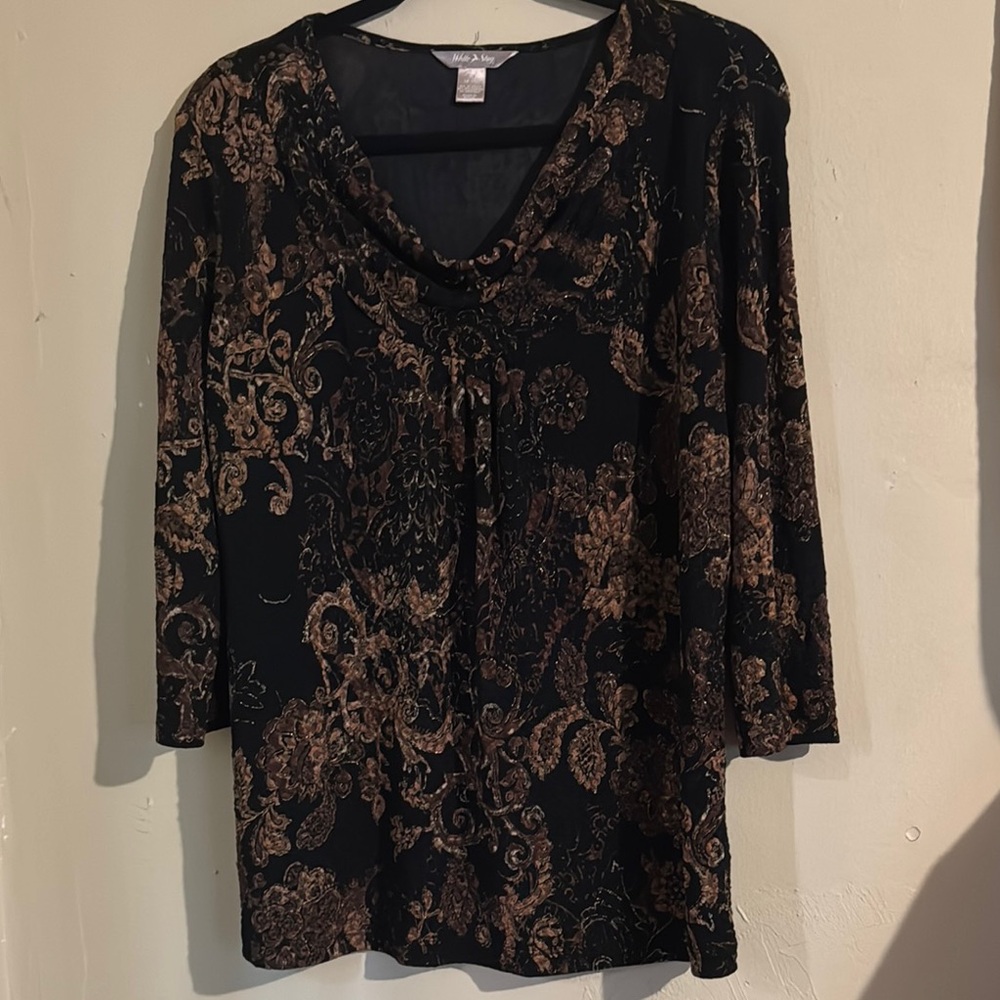 White Stag Black and Brown Blouse with Timeless Elegance